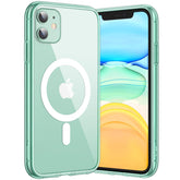JETech Magnetic Case for iPhone 11 6.1-Inch Compatible with MagSafe Wireless Charging, Shockproof Phone Bumper Cover, Anti-Scratch Clear Back (Green)